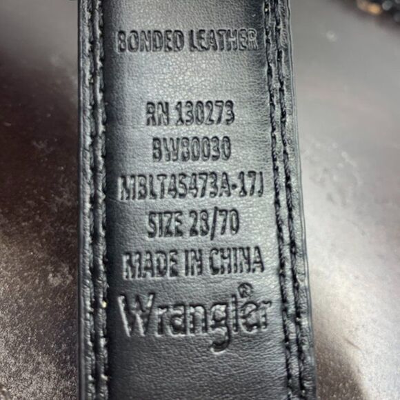 Wrangler Bonded Reversible Black/Brown Leather Belt   Size 28 - Picture 5 of 5